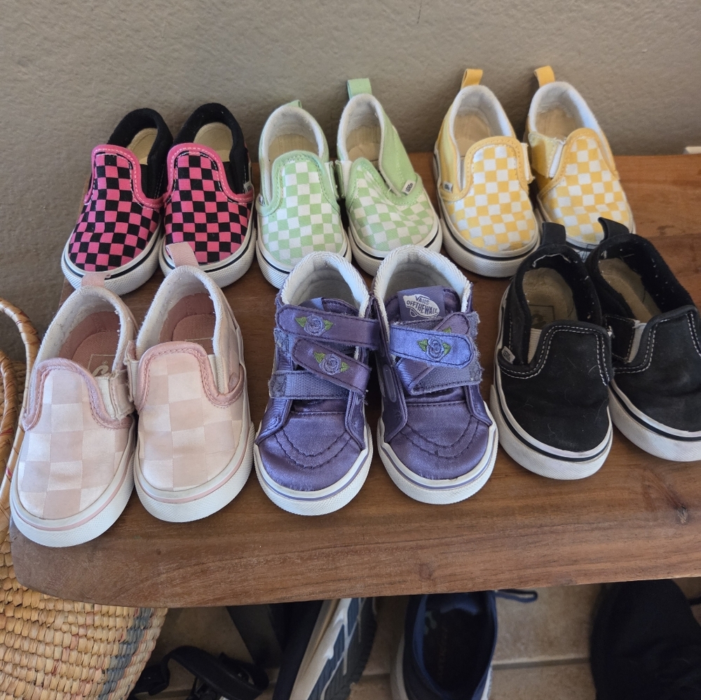 Lot Of 6 Kids/Girls Vans Slip On Shoes Size 5